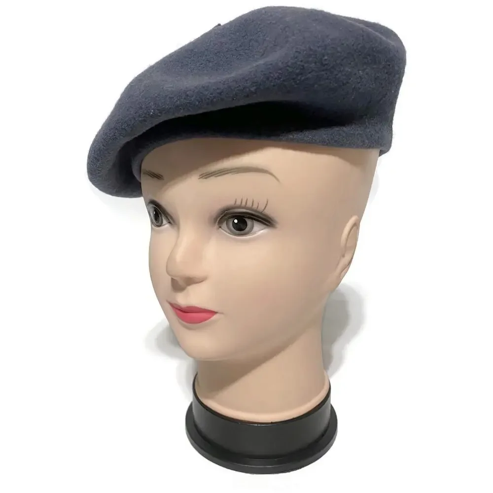 Kangol French Basque Beret Hat Grey Wool Felt Made in England